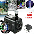 Miniatyrbillede 2 af 2: 15w 800l/t Fontænepumpe, Dam Pumpe, Havepumpe, Fontænepumpe Med 12 Leds