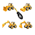 Pikkukuva 3 / 3: DIY Lelut Autot Purettavat Lelut Kuorma-autot Rakennus Kaivinkone Lelut Lapsille Lahjat yellow
