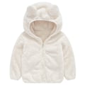 Miniatyrbillede 1 af 3: Småbørn Børn Teddy Bjørn Hættejakke Fluffy Fleece Varm Lynlås Frakke Overtøj White 2-3 Years