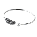 Miniatyrbillede 4 af 5: Vintage Fjer Armring Justerbar Åbning Armbånd Dame Smykker