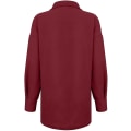 Miniatyrbild 2 av 2: Lös Passform Damjacka Knäppning Polar Fleece Ytterkläder Kappa Med Fickor Red L