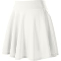 Miniatyrbillede 2 af 5: Dame Basic Alsidig Strækbar Udsvinget Casual Mini Skater Nederdel White L