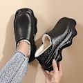 Miniatyrbild 3 av 5: Dam bomullstofflor Mode Sandaler Utomhus Inomhus halkfria skor  Yj2024 Black 40-41