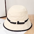 Miniatyrbild 4 av 5: Vår sommar solhatt dam elegant färgmatchning solhatt mode fiskare hatt kvinnor, vit White