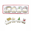 Miniatyrbillede 1 af 2: Juletræstog i træ Festlige ornamenter Julefrokost Rensdyrpynt Bordgaver White