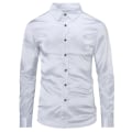 Miniatyrbild 1 av 4: Herr Casual Mode Glänsande Långärmad Slim-fit Formell Skjorta White XS