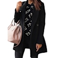 Miniatyrbild 2 av 3: Damkappa Trenchcoat Blazer Jacka Ytterkläder Black XL
