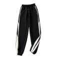 Miniatyrbilde 1 av 5: Sportsbukser med snøring, løs passform, elastisk fotmansjett, koreanske baggy bukser Black 4XL