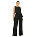 Miniatyrbillede 1 af 4: Dame Solid Straight Jumpsuit Løs O-hals Jumpsuit Egnet til Strandtøj M