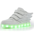 Miniatyrbild 1 av 5: LED Lysande Hi-top Skor Med Vinge USB Uppladdningsbara Blinkande Sneakers För Småbarn Barn Pojkar Flickor White 31