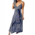 Miniatyrbillede 1 af 3: Dame Kjole Cheetah Sommerfugl Print Kjole blue M