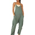 Miniatyrbild 1 av 2: Dam Dam Vår Sommar Ledig Lös Lång Hängselbyxor Jumpsuits Playsuits Baggy Rompers Med Fickor Green 2XL