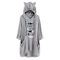 Miniatyrbillede 1 af 3: Oversized Hættetrøjer Dame Hættetrøje Pullover Jumper Lang Hættetrøje Top Grey 4XL