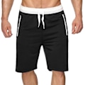 Miniatyrbillede 1 af 4: Herre Ensfarvede Strand Half Pants med Snøre Sommer Casual Elastisk Talje Badebukser Shorts Badetøj Black 3XL