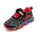 Miniatyrbild 3 av 5: Nya Spiderman Led Mesh Sneakers Flickor Pojkar Barn Luminous Glowing Sneakers Skor för Pojkar Flickor Lighted Led Baby Barn Skor Black 22