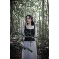 Miniatyrbild 4 av 5: Kvinnors piratrenässansväst cosplaydräkt bondelivstycke Black 3X-Large