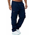 Miniatyrbilde 1 av 3: Elastisk Cargobukse for Menn med Multi-lommer, Casual Bukser, Militær Army Bukser Navy Blue 2XL