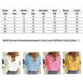 Miniatyrbilde 5 av 5: Dame V-hals T-skjorte Langermet Bluse med Knapper Black 2XL