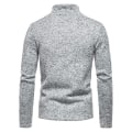 Miniatyrbilde 2 av 3: Herre Ensfarget Halv Glidelås Høy Hals T-skjorte Genser Langermet Casual Pullover Topper Light Gray XL