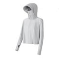 Miniatyrbild 1 av 5: Lös Hooded Mask Solskyddskläder Andningsbara Mjuka Långärmade Kläder För Sportaktiviteter Gray Classic