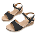 Miniatyrbillede 1 af 5: Sommer Kile Sandaler til Kvinder Tyk Sål Skridsikre Afslappede Sandaler til Bryllup Hjemkomst Strand Black 37
