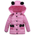 Miniatyrbild 1 av 3: Flickor Mickey Mouse Vadderad Jacka Pufferjacka Prickig Huva Ytterkläder Pink 2-3 Years