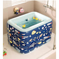 Miniatyrbilde 3 av 5: Baby Svømmebasseng Helautomatisk Oppblåsbart Svømmebasseng Husholdnings Barnas Badekar Sammenleggbar Oppbevaring Sommer blue length 1.4M