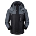 Miniatyrbillede 1 af 5: Ski Snow Jakke til Mænd og Kvinder Fleeceforet Varm Jakke Let Hætte Vindtæt Frakke til Udendørs Vandring og Klatring Black 4XL