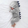 Miniatyrbild 1 av 4: Småbarn Barn Dinosaurie Huvtröja Overall Pyjamas Långärmad Jumpsuit Sovkläder Grey 3 Months
