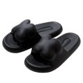 Miniatyrbillede 1 af 5: Ensfarvede dameslippers uden gnidning mod fødderne, slippers gave til jul, fødselsdag, nytår Black 36-37