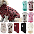 Miniatyrbild 1 av 4: Husdjur Hund Varm Tröja Pullover Kläder Valp Katt Solid Stickat Stickat Kläder Black M