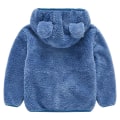 Miniatyrbild 2 av 3: Teddybjörnsjacka med huva för småbarn, fluffig fleece, varm jacka med dragkedja, ytterkläder Blue 3-4 Years