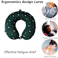 Miniatyrbild 3 av 4: Resekudde Memory Foam Nackkudde, bekvämt och andningsbart U-format huvud- och nackstöd green