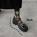 Miniatyrbillede 5 af 5: Dagligdags Uniform Platform Sko Skridsikre Sko Med Blødt Læder Til Camping Indendørs Gåture Black 37