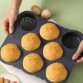 Miniatyrbillede 2 af 5: 8 Huls Hamburgerbolleform Bageplade Husholdningsbrød Fremstillingsværktøj Til Boller Loave Grey