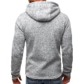 Miniatyrbilde 3 av 4: Herre Zip Up Langermet Hettejakke Sport Fritid Hettegensere Sweatshirt Topper Light Grey M
