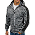Miniatyrbilde 2 av 5: Herre Colorblock Langermet Hettegenser Sport Fritid Glidelås Hettejakke Yttertøy Med Lommer Light Grey M