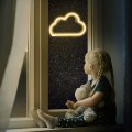Miniatyrbillede 3 af 5: Cloud Neon Skilt, LED Neon Lys Væglampe Vægdekoration, Batteri Eller USB Drevet Lysende Neon Skilt Til Soveværelse, Børneværelse, Stue, Bar, Fest, Jul Warm White