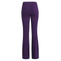 Miniatyrbillede 2 af 3: Dame Ensfarvede Elastiske Yoga Bukser med Høj Talje Åndbare Komfortable Fuld Længde Bukser med Brede Ben Sommer Afslappede Flare Bukser Purple S