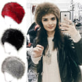 Miniatyrbillede 3 af 5: Kvinder Fluffy Faux Fur Russisk Hue Dame Tyk Fluffy Ski Huer Vinter Varme Huer Wine Red