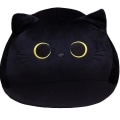 Miniatyrbillede 1 af 5: 3D Sort Kat Plys Fyldt Dyr Legetøj Pude Black 40cm
