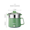 Miniatyrbild 5 av 5: Mini Multifunktionskokare Non-stick Pan Elektrisk Riskokare Matlagningsmaskin Kokkärl Hushåll Sovsal Varm Gryta 1-2 Personer Green Single Layers