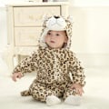 Pikkukuva 2 / 5: Reedca Taaperon Dinosaurusasuste Lasten Söpö Hupullinen Onesie Eläinasu Halloween Leopard 3-6 Months