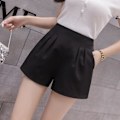 Miniatyrbild 2 av 5: Sommarshorts för damer, hög midja, ledig A-linjemodell, hotpants för shopping och semester Black S