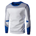 Miniatyrbilde 1 av 3: Herre Colorblock Rund Hals Langermet Genser Topper Slim Fit Casual Sweatshirt Jumper White And Blue 2XL