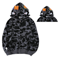 Miniatyrbillede 1 af 2: Shark Camo Hættetrøje Lynlås Hættetrøje Casual Langærmet Jakker Frakke Overtøj Grey 3XL