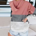 Miniatyrbillede 4 af 5: Dame Casual Color Block Hættetrøjer Toppe Langærmet Snøre Pullover Sweatshirts Med Lomme(r) (s-3xl) A Pink M