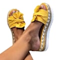 Miniatyrbild 1 av 3: Espadrillos Tofflor Dam Sommar Strand Mjuka Flip Flops Plattform Sandaler Skor Yellow 41