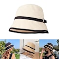 Miniatyrbild 1 av 5: Vår sommar solhatt dam elegant färgmatchning solhatt mode fiskare hatt kvinnor, vit White