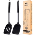 Miniatyrbild 1 av 5: 2-pack silikon stekspade, non-stick slitsad köksspatel, hög värmebeständig BPA-fri matlagningsspatel, idealisk köksutrustning för fisk, ägg, pannkakor black